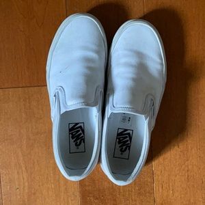 White Slip On Vans